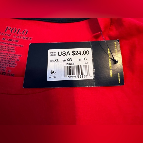 Polo by Ralph Lauren Men’s Red Cotton Sleep Shirt Size XL - Picture 6 of 6